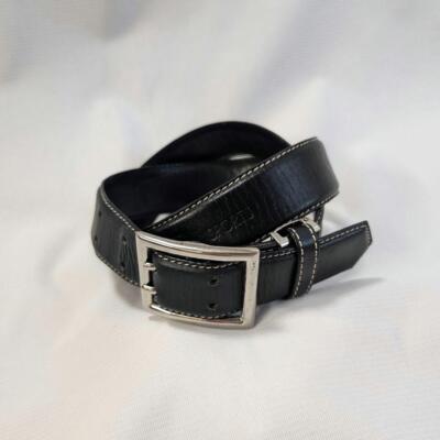 Christian Dior 90s Faux Leather Double Hole Belt Black Men's