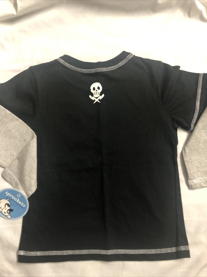 Camisa Gráfica Sprockets Negra/Gris Talla 4T Nueva Foto 4 de 4