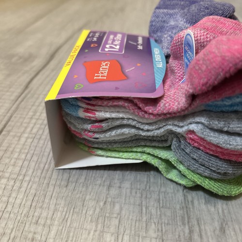 Hanes Girls' 11 + 1 Bonus Pack Super No Show Athletic Socks, Size Small NEW - Picture 15 of 24