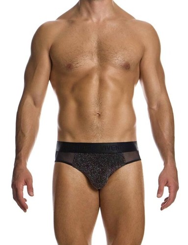 MODUS VIVENDI Delusion Classic Brief Knitted Lurex Yarns Black Jacquard 02513 - Picture 2 of 5