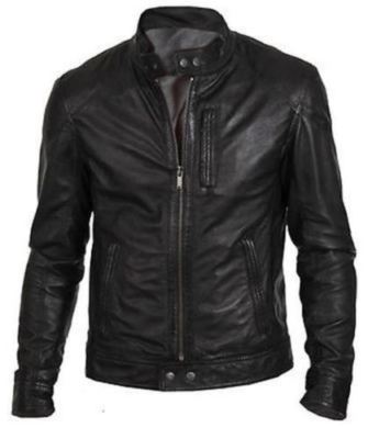 Herren Biker Motorrad Jagd Retro Echt Leder Schwarz Jacke Neu Alle Größen