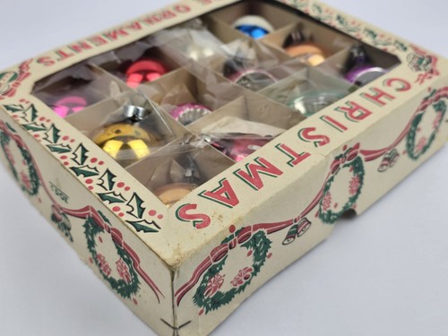 VINTAGE MIXED LOT OF 13 MERCURY GLASS CHRISTMAS ORNAMENTS 2” Poland - Picture 4 of 13