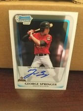 2011 BOWMAN CHROME GEORGE SPRINGER AUTO RC. AUTOGRAPH 1019