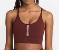 Nike Indy Light Support Padded Sports Bra Womens Medium Brown Scallop CZ7644 273