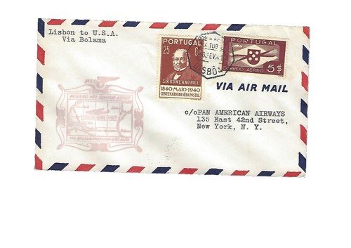 レア1940年代のレッドエアメール6セント使用済切手 RARE 1940's Red Air-Mail Stamp 6cents U.S.Postage Aviation