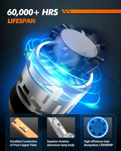 SEALIGHT X5 9012 LED Headlight High/Low Beam Bulbs Super Bright 6500K 22000LM - Picture 8 of 10