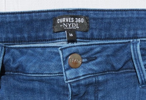 CURVES 360 by NYDJ US Damen 16 Blau Stretch Denim Bermuda Länge Jeansshorts - Bild 4 von 4