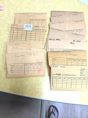 LOT OF VINTAGE CASIO, TIMEX, PULSAR, CITIZEN NOS PARTS, MOVEMENTS BY CALIBER