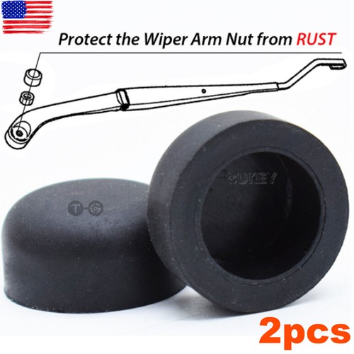 2PC Car Wiper Arm Nut Cover Rubber Caps For Honda Civic Accord CRV 91611SDAA00 - Bild 1 von 8