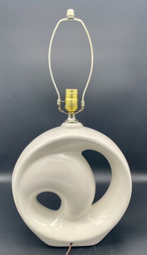 1960’s De Ja Vu MCM Ceramic Ivory Swirl Lamp Vintage Modernist EUC - Picture 8 of 12