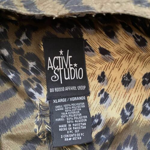 ACTIVE STUDIO Vintage Tarnmuster Jacke Größe extra großer Reißverschluss vorne elastischer Saum - Bild 4 von 10