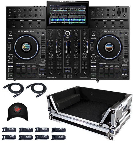 Denon PRIME 4+ DJ Controller WI-FI STREAMING w Amazon Music + XS-PRIME4 W2U Case - Picture 1 of 21