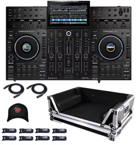 Denon PRIME 4+ DJ Controller WI-FI STREAMING w Amazon Music + XS-PRIME4 W2U Case