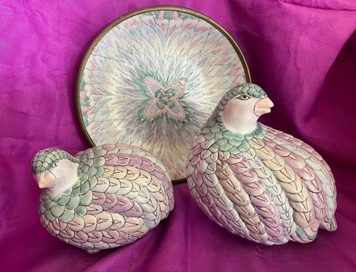 Vintage Pair of TOYO Pastel Ceramic Quail Figurines made in China - Picture 14 of 15