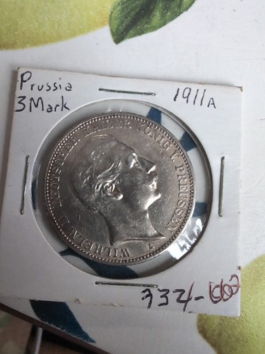 Germany 3 mark Prussia 1911 A year  silver coin Wilhelm II  - Picture 2 of 3