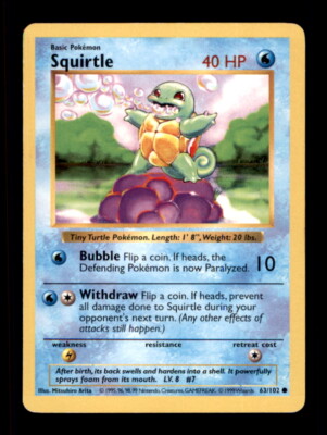 Base Set (Shadowless) #063/102 Squirtle | eBay