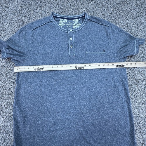 Tommy Bahama Button Shirt XL Gray Island Zone Lightweight Casual Mens Collarless - Picture 7 of 8