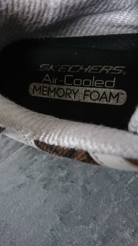 SKECHERS D'LITES AIR-COOLED MEMORY FOAM RARE LEOPARD PRINT TRIM TRAINERS UK 6 - Picture 6 of 8