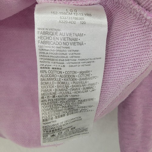 CONVERSE All Star Chuck Taylor Pink Crop HOODIE Girls L Sweatshirt Pullover - Picture 5 of 8