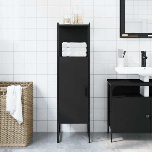 Mobile da Bagno Nero 33x33x120,5 cm in Legno Multistrato vidaXL - Foto 3 di 12