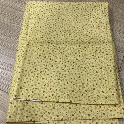 cranston print works Floral Yellow Cotton Fabric 1 Yard X 44”