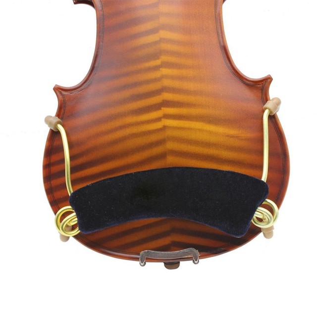 Black 3/44/4 Violin Metal Shoulder Rest w/ Rubber Feet for Violinist