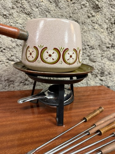 ancien service à fondue bourguignonne Japy cachemire vintage french fondue set - Picture 8 of 10