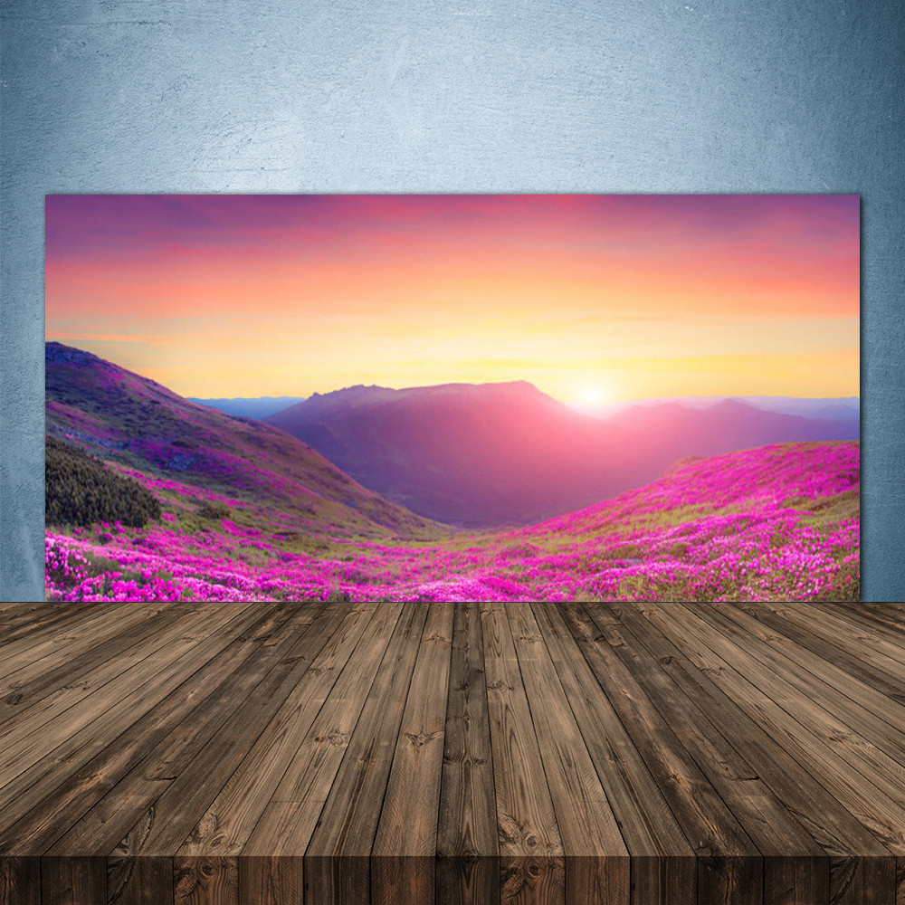 Crédence de cuisine en verre 140x70 grand paysage nature pour espace repas ouvert