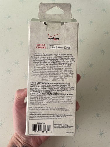 NEW IN BOX Verizon Vehicle Charger for Apple Devices Black 10W Gift Accessories - Picture 4 of 5