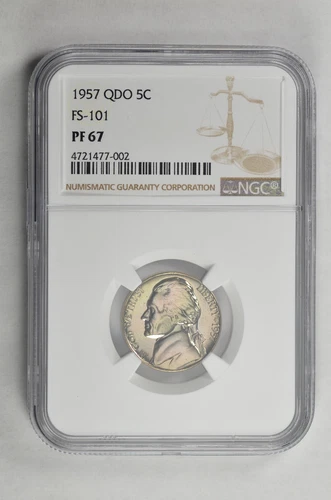 1957 5C QDO FS-101 Proof Jefferson Nickel NGC PF 67