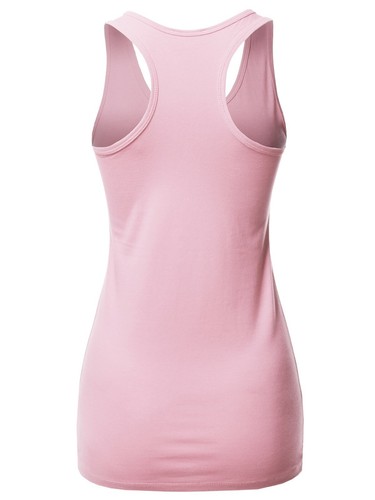 A2Y Women's Women's Basic Solid Soft Cotton Scoop Neck Racer-Back Tank Top - Picture 95 of 217