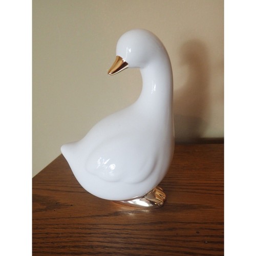 Ceramic Easter Farm Animals Bunny Chicken Goose White Gold Target Set (3) - 第 2/12 張圖片