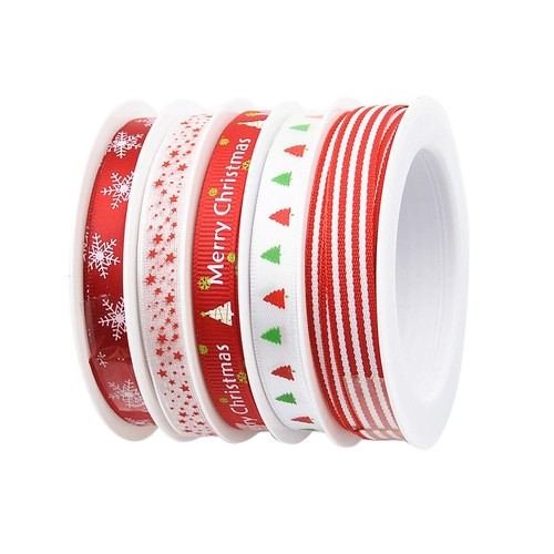 25m 3/8" Grosgrain Satin Ribbon Christmas Bows Gift Wrap Craft Sewing Decor - Picture 7 of 8