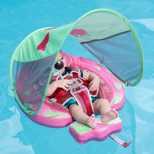 HECCEI Mambobaby Float with Canopy Non Inflatable Baby Pool Float for Swimming