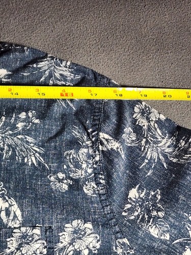 Hollister Shirt Mens XL Blue Floral Plant Print Long Sleeve Button Up Collared - Picture 13 of 19