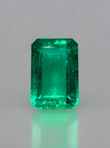 3.40 Carat GIA Vivid Bluish Green Natural Loose Colombian Elongated Emerald Cut - Picture 1 of 11