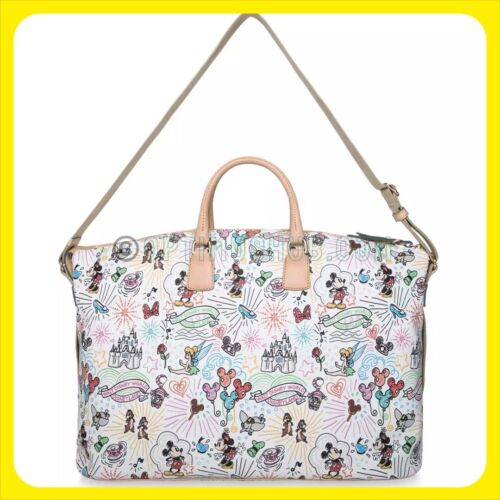 ¡Nuevo bolso de mano de lona blanco de fin de semana de los parques de Disney Dooney & Bourke boceto! - Imagen 2 de 11