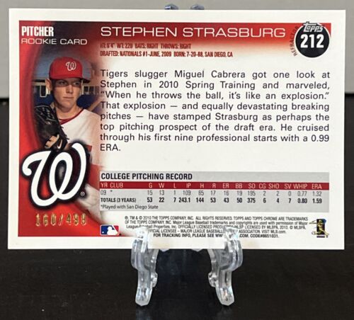 2010 Topps Chrom/499 Refraktor Stephen Strasburg ROOKIE Auto Nationals RC - Bild 2 von 2