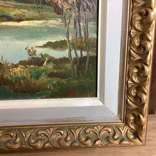 Listed Artist Oil Painting Tuscany Italy Landscape L Cergoli GIlt Gold Frame - Picture 5 of 12