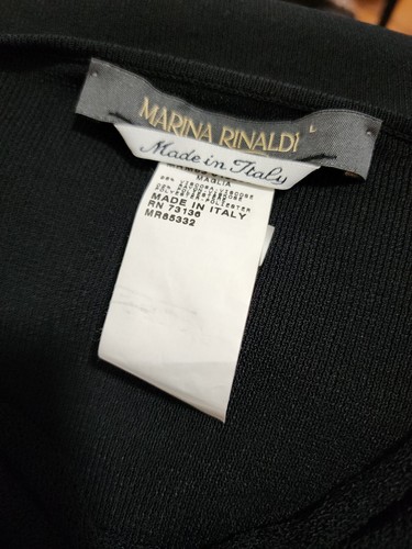 MARINA RINALDI Cowl Neck Dual Crepe Knit Top in Black, Size L Barely Worn - Picture 5 of 7