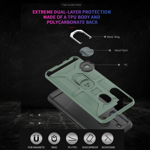 For Samsung Galaxy A21 Ring Case Defender Magnetic Metal Stand Phone Cover - Picture 5 of 22