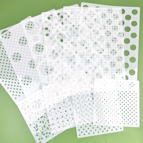 Punkte Schablonen, 10 Stück Mixed Media verschiedene Größen Polka Dot Stencils Repeating - Bild 3 von 4