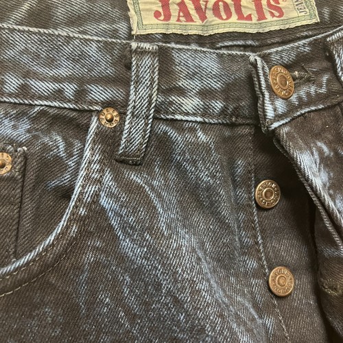 Javolis NWT Vintage Black Blue Jeans Button Fly Regular Fit Dark Wash Size 31 - Picture 5 of 6