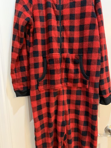 Frankie & Johnny Women's Fleece Non-Footed One Piece Loungewear Plaid Pajamas XL - Picture 4 of 9