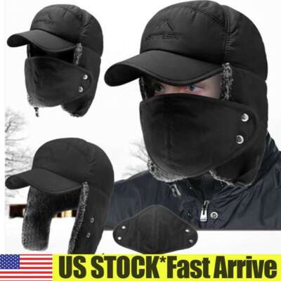 NEW Men Women Winter Aviator Thick Warm Hat Ear Flap Ski Face Full Cover Cap