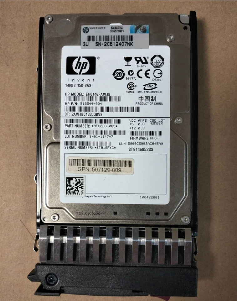 512547-B21 512744-001 146GB 2.5" 15K dual port sas hard drive test - Image 2 of 4