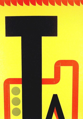 Josua Reichert 1937 Stuttgart / Farbholzschnitt, handsigniert / Buchstabe T - Bild 2 von 6