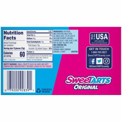 2 cajas originales de cine SweeTARTS 5 OZ ¡Envío gratuito! Tartas dulces - Imagen 2 de 3
