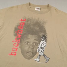 Vintage Buckwheat Shirt Men's XL Tultex Tag 1996 Little Rascals Brown