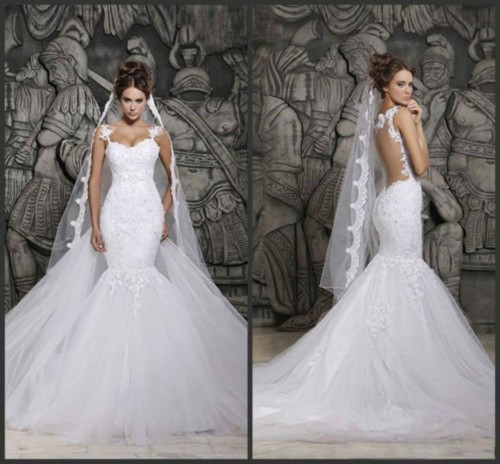 2017 New WhiteIvory Mermaid Wedding Dress Lace Bridal Gown Size 6 8 10 12 14 16 2017 New WhiteIvory Mermaid Wedding Dress Lace Bridal Gown Size 6 8 10 12 14 16